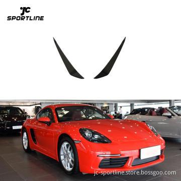 Carbon Fiber Front Bumper Trims for Porsche 718 Boxster/Cayman 2016-2021